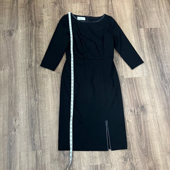 NEW Talbots Tipped Ponte Sheath Dress with Faux Leather Trim Sz 2 - Picture 7 of 13